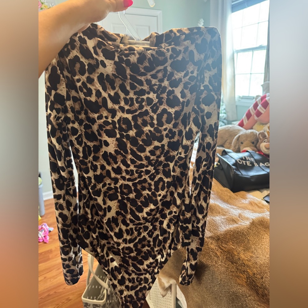 Cheetah mock neck  bodysuit